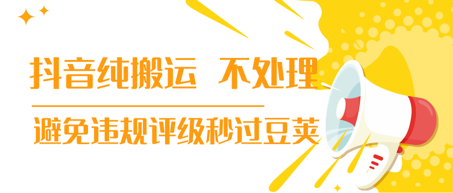 抖音纯搬运 不处理 小技巧，30秒发一个作品，避免违规评级秒过豆荚-第一资源库