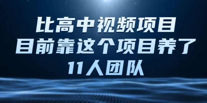 比高中视频项目，目前靠这个项目养了11人团队【视频课程】-第一资源库