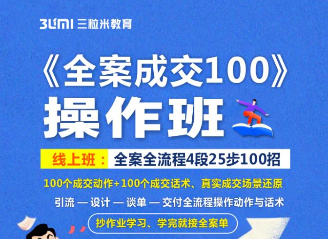 《全案成交100》全案全流程4段25步100招，操作班-第一资源库