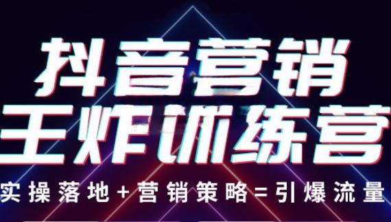 抖音营销王炸训练营，实操落地+营销策略=引爆流量（价值8960元）-第一资源库