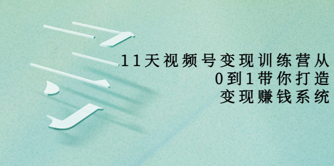 11天视频号变现训练营，从0到1打造变现赚钱系统（价值398元）-第一资源库