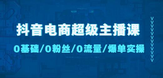 抖音电商超级主播课：0基础、0粉丝、0流量、爆单实操！-第一资源库