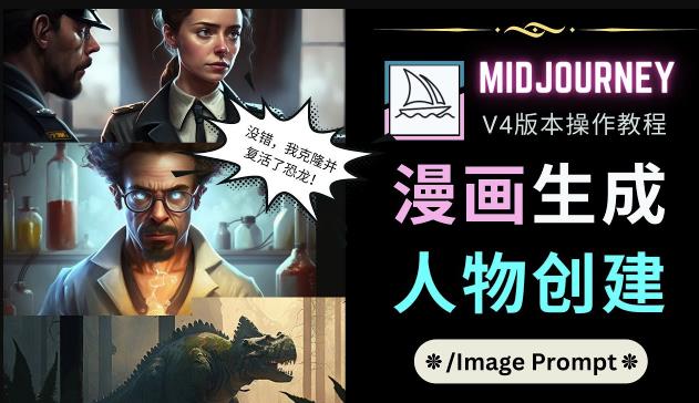 Midjourney V4版本操作教程：2个简单参数，完成漫画生成，人物创建-第一资源库