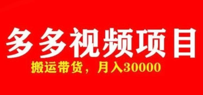 多多带货视频快速50爆款拿带货资格，搬运带货，月入30000【全套脚本+详细玩法】-第一资源库