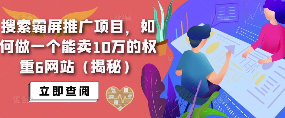 搜索霸屏推广项目，如何做一个能卖10万的权重6网站（揭秘）-第一资源库