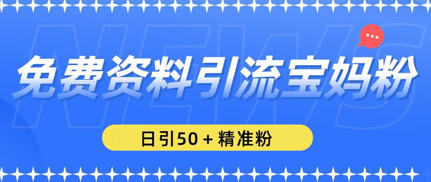 免费资料引流宝妈粉，日引50+精准粉【揭秘】-第一资源库