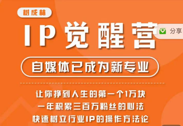 树成林·IP觉醒营，快速树立行业IP的操作方法论，让你赚到人生的第一个1万块-第一资源库