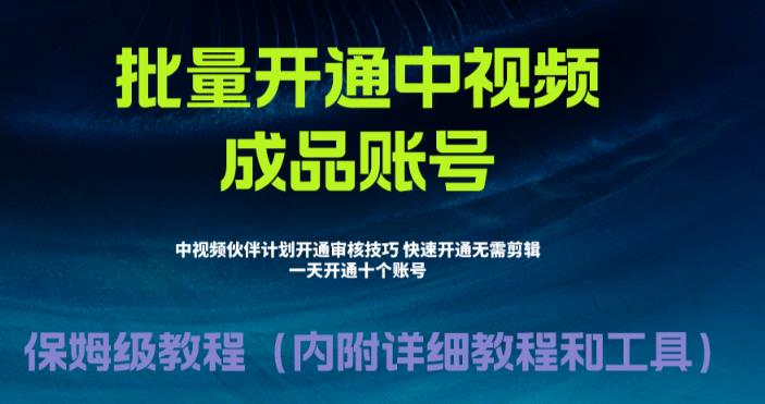 外面收费1980的暴力开通中视频计划教程，内附详细的快速通过中视频伙伴计划的办法-第一资源库