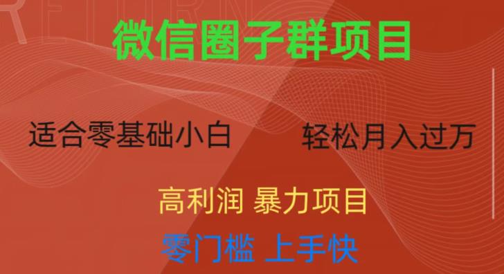 微信资源圈子群项目，零门槛，易上手，一个群1元，一天轻轻松松300+【揭秘】-第一资源库