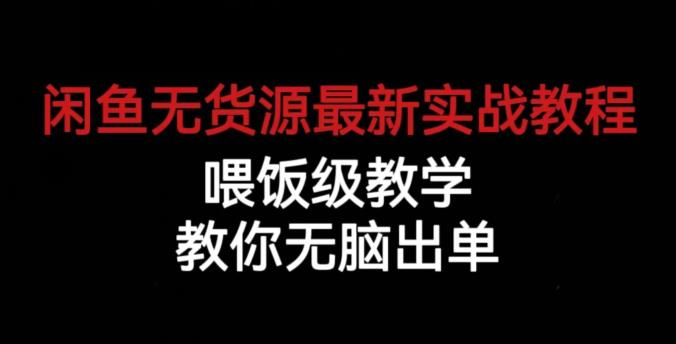 闲鱼无货源最新实战教程，喂饭级教学，教你无脑出单【揭秘】-第一资源库