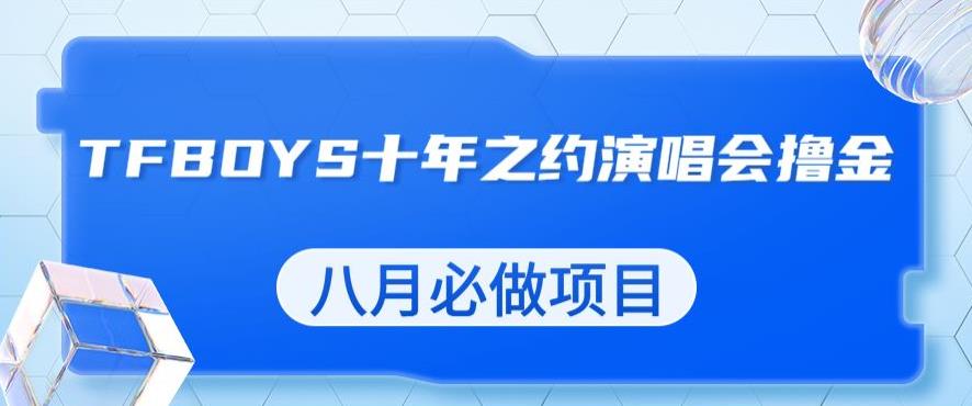 最新蓝海项目，靠最近非常火的TFBOYS十年之约演唱会流量掘金，八月必做的项目【揭秘】-第一资源库