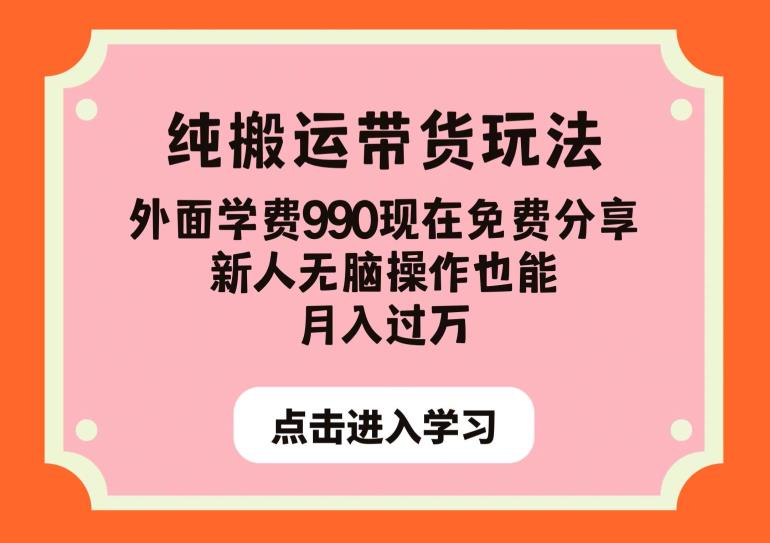 纯搬运带货玩法，外面学费990现在免费分享，新人无脑操作也能月入过万【揭秘】-第一资源库