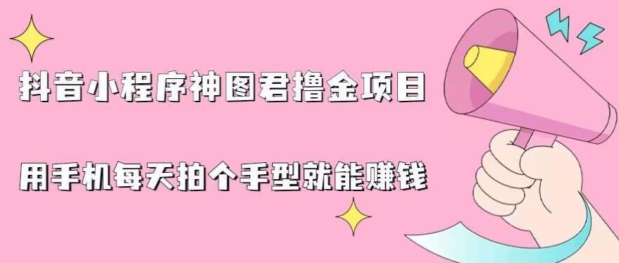 抖音小程序神图君撸金项目，用手机每天拍个手型挂载一下小程序就能赚钱【揭秘】-第一资源库