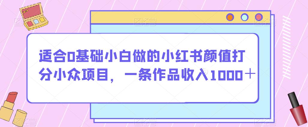 适合0基础小白做的小红书颜值打分小众项目，一条作品收入1000＋【揭秘】-第一资源库