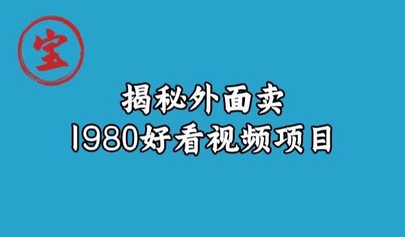 宝哥揭秘外面卖1980好看视频项目，投入时间少，操作难度低-第一资源库