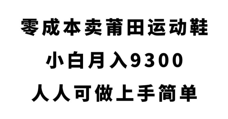 零成本卖莆田运动鞋，小白月入9300，人人可做上手简单【揭秘】-第一资源库