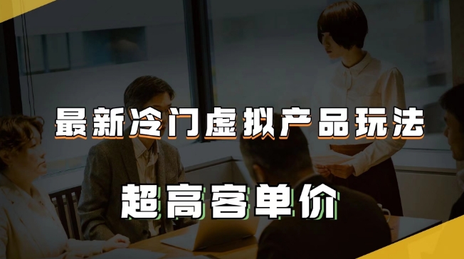 最新冷门虚拟产品玩法，超高客单价，月入2-3万＋【揭秘】-第一资源库