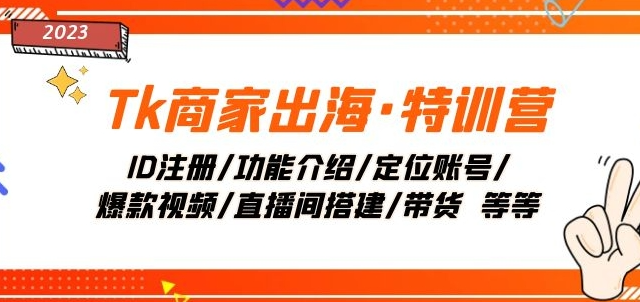 Tk商家出海·特训营：ID注册/功能介绍/定位账号/爆款视频/直播间搭建/带货-第一资源库