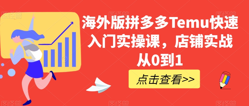 海外版拼多多Temu快速入门实操课，店铺实战从0到1-第一资源库