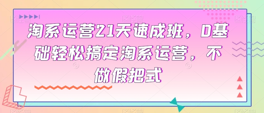 淘系运营21天速成班，0基础轻松搞定淘系运营，不做假把式-第一资源库