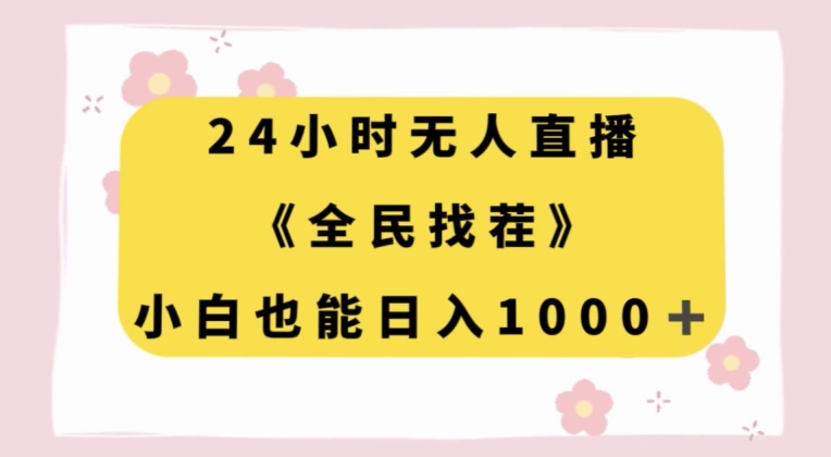 24小时无人直播，全民找茬，小白也能日入1000+【揭秘】-第一资源库