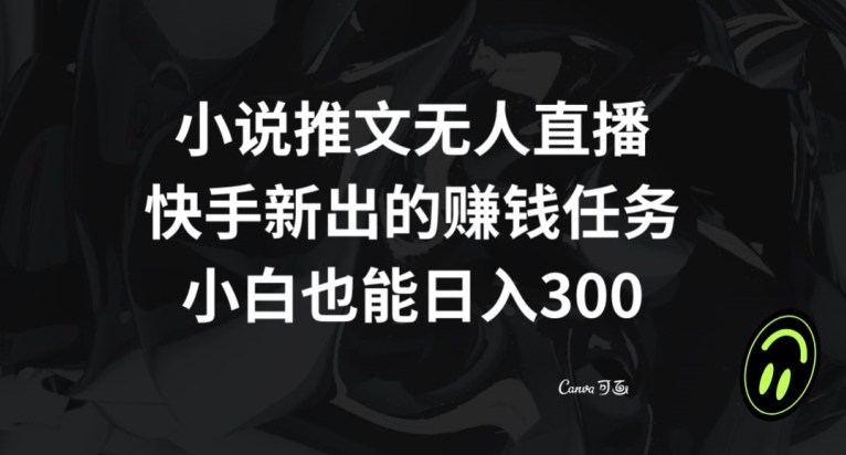 小说推文无人直播，快手新出的赚钱任务，小白也能日入300+【揭秘】-第一资源库