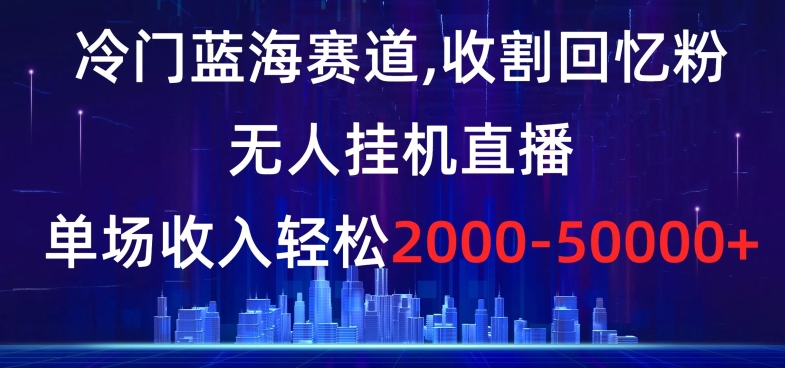 冷门蓝海赛道，收割回忆粉，无人挂机直播，单场收入轻松2000-5w+【揭秘】-第一资源库