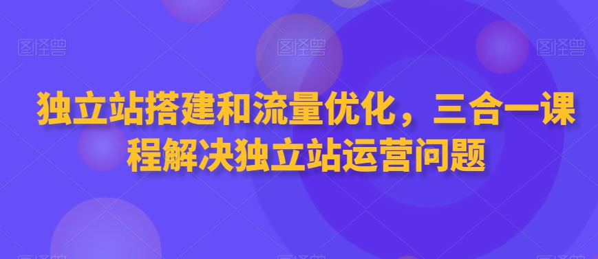 独立站搭建和流量优化，三合一课程解决独立站运营问题-第一资源库