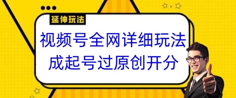 视频号全网最详细玩法，起号过原创开分成，单号日入300+【揭秘】-第一资源库